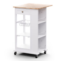 Blumfeldt Etsu, servírovací vozík, výsuvná pracovná doska, 1 zásuvka, kolieska s parkovacou brzdou, ...