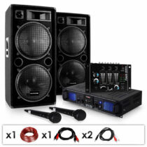 DJ SADA „DJ-20.1“, PA zosilňovač, PA reproduktor, mixážny pult, mikro kábel, 2000 W