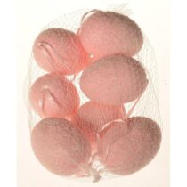 Umelé Vajíčka závesné ružová, sada 9 ks, v. 6 cm, sieťka
