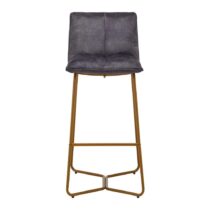 Barová Stolička Fonia Zo Zamatu - Tmavosivá