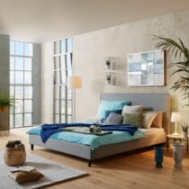 Čalúnená Posteľ Evi, 180x200, Svetlosivá