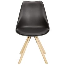 Jedálenská Stolička Lilly S Drevenými Nohami, Čierna