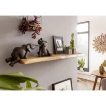 Masívna Nástenná Polica Z Akácie, Š: 115 Cm