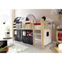 Posteľ S Priestorom Na Hru Malte Záves Čierno-Biely