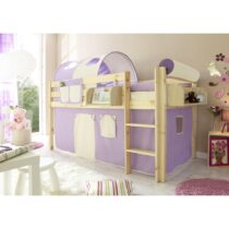 Posteľ S Priestorom Na Hru Malte Záves Fialovo-Béžový