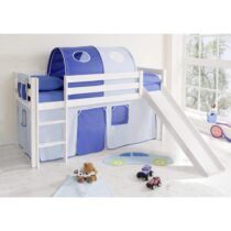 Posteľ S Priestorom Na Hru Manuel Záves Modrý-Tmavomodrý