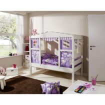 Posteľ V Tvare Domčeka Lio Mini Záves Fialový