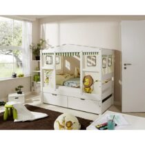 Posteľ V Tvare Domčeka Lio Mini Záves Safari