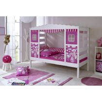 Posteľ V Tvare Domčeka Lio Záves Ružový