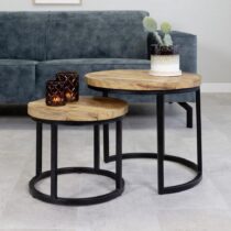 Sada Zasúvacích Stolíkov Giro Masív Mango/kov