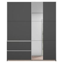 Šatníková Skriňa So Zrkadlom Sevilla, Sivá 175cm