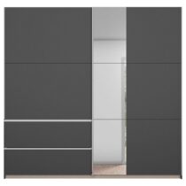 Šatníková Skriňa So Zrkadlom Sevilla , Sivá 218cm