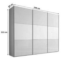 Skriňa Includo Glas Sklo Biele/sivé,š.cca 298cm